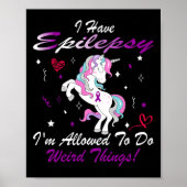 Poster Funny Epilepsie Sensibilisation Unicorn Purple J'A (Devant)