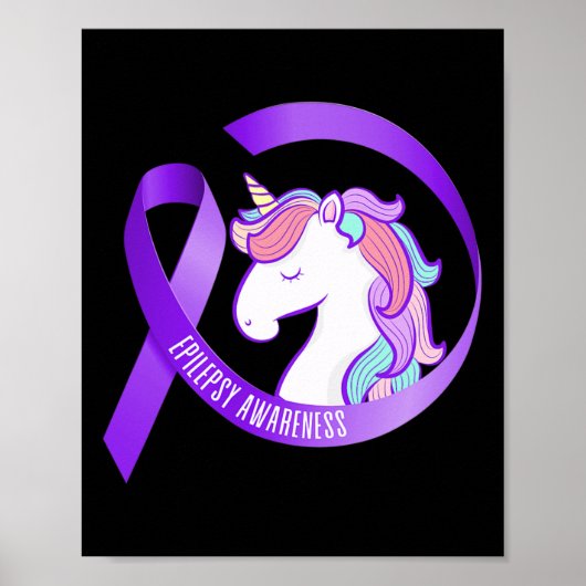 Poster Funny Epilepsie Sensibilisation Unicorn Ribbon 1 (Devant)