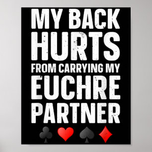 Poster Funny Euchre Art Pour Hommes Femmes Euchre Partena