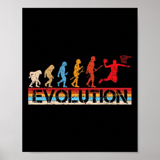 Poster Funny Evolution Sketll Players Sketll Fans Retro  (Devant)