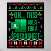 Poster Funny Excel Spreadsheets Christmas Sweater Lover A (Devant)