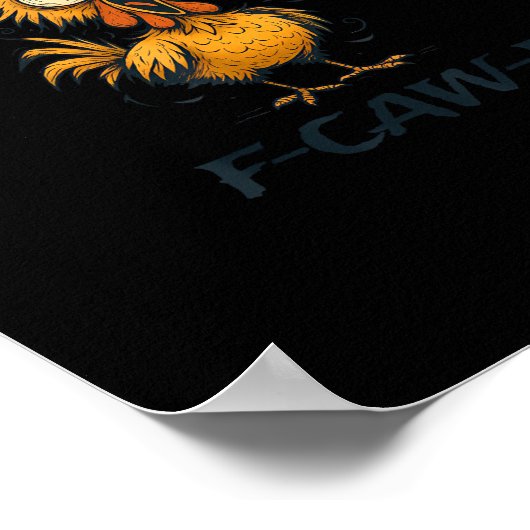 Poster Funny F-Caw-F Chicken Bird F-Caw-F Graphic Minimal (Coin)