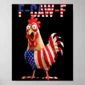 Poster Funny F-caw-f Chicken Usa Flag Fcawf American Chic (Devant)