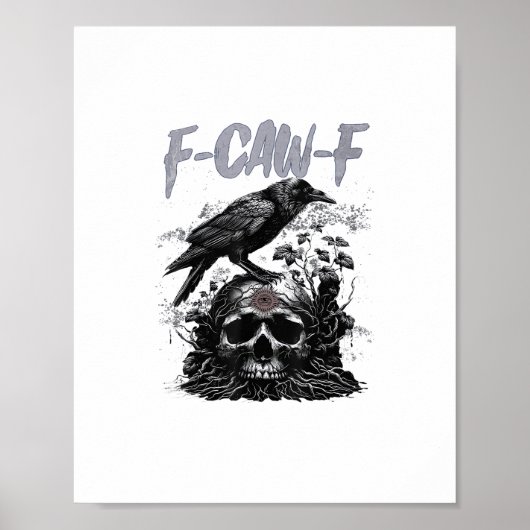 Poster Funny F-Caw-F Crow Funny Halloween Retro Classic (Devant)
