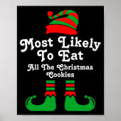 Poster Funny Family Christmas Most Likely To Elf (Devant)