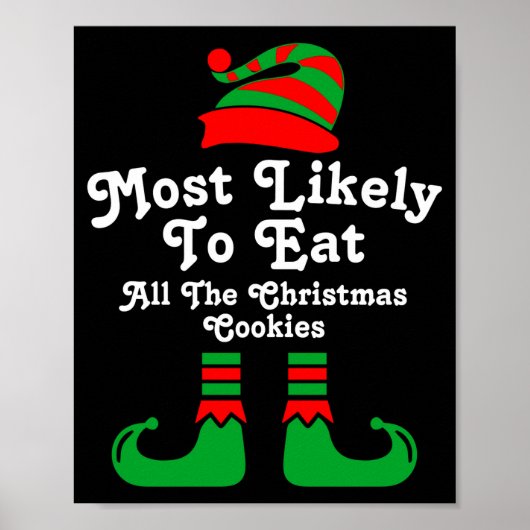 Poster Funny Family Christmas Most Likely To Elf (Devant)