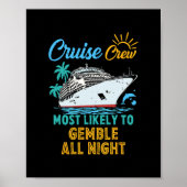 Poster Funny Family Cruise Crew Most Likely To Gamble All (Devant)