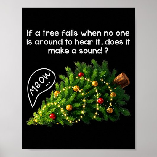 Poster Funny Felines Pushing Christmas Tree Ugly Xmas Paj (Devant)