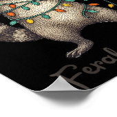 Poster Funny Feral And Festive Raccoon Santa Hat Retro Ch (Coin)