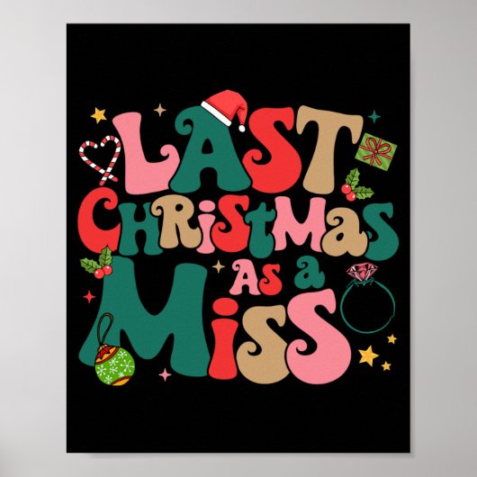 Poster Funny Fiancee Noël Mon Dernier Noël En Mis (Devant)