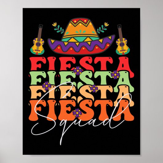 Poster Funny Fiesta Squad Cinco De Mayo Parti Mexicain Ci (Devant)