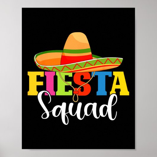 Poster Funny Fiesta Squad Cinco De Mayo Parti Mexicain Ci (Devant)