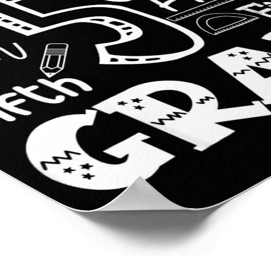 Poster Funny Fifth Grade Doodle Tygraphy Birthday Design (Coin)