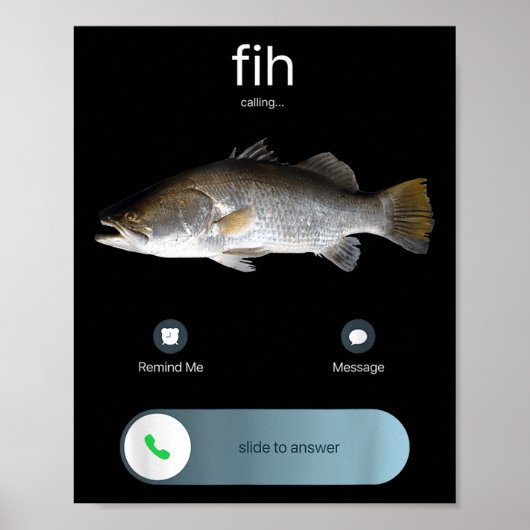 Poster Funny Fih Calling, Fih Incoming Call Meme, Fih Fis (Devant)