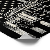 Poster Funny Firefighter Art For Men Women Kids Fire Truc (Coin)