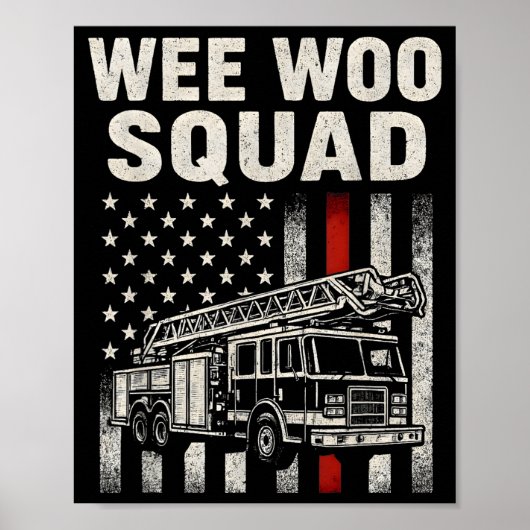 Poster Funny Firefighter Art For Men Women Kids Fire Truc (Devant)