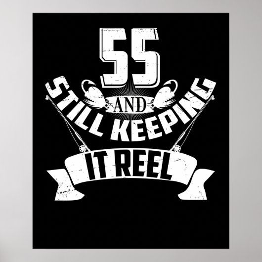 Poster Funny Fishing 55th Birthday Gift Fisherman 55 Year (Devant)