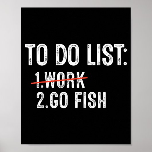 Poster Funny Fishing To Do List Fisher Gift Dad Father An (Devant)