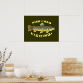 Poster Funny Fly Fishing Trout Afbeelding (Keuken)