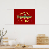 Poster Funny Fly Fishing Truite Photo (Cuisine)