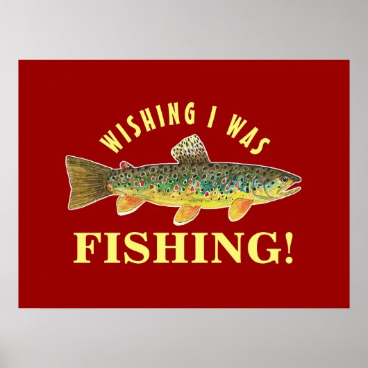 Poster Funny Fly Fishing Truite Photo (Devant)