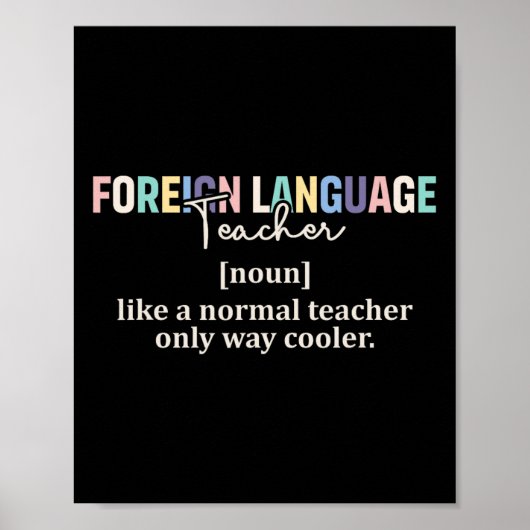 Poster Funny Foreign Language Teacher Definition Back To (Devant)