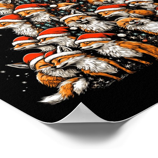 Poster Funny Fox Christmas Tree Foxes Xmas Fox Lover Enfa (Coin)