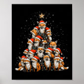 Poster Funny Fox Christmas Tree Foxes Xmas Fox Lover Enfa (Devant)