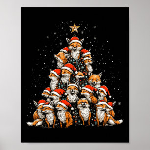 Poster Funny Fox Christmas Tree Foxes Xmas Fox Lover Enfa