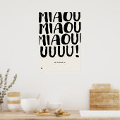 Poster Funny French Cat Quote Art Print (Cuisine)