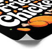 Poster Funny Fried Chicken Art For Men Women Kids Fast Fo (Coin)