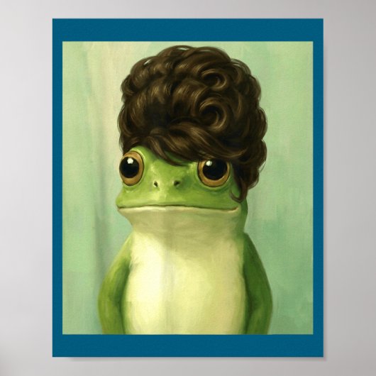 Poster Funny Frog Beehive Bob Haircut Meme  (Devant)