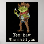 Poster Funny Frog Western Engagement Matching Couples Tee (Devant)