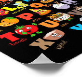 Poster Funny Fruit And Foodie Alphabet Abcs Kindergarten (Coin)