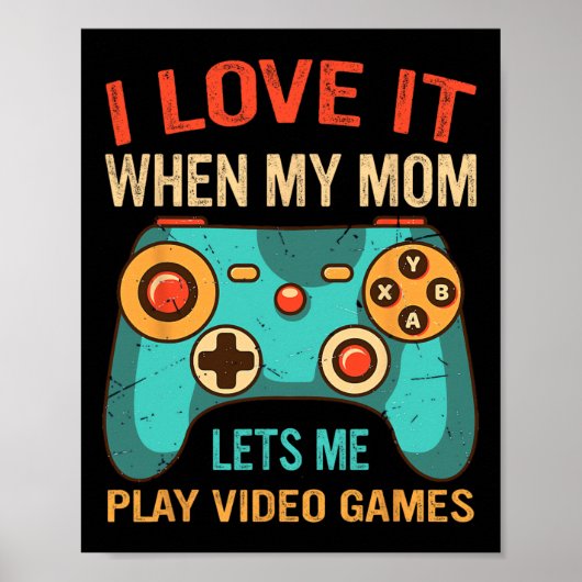 Poster Funny Gamer Gift For Boys Console Video Game Prese (Devant)