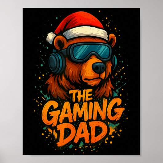 Poster Funny Gaming Dad Christmas Outfit Gamer Gift  (Devant)