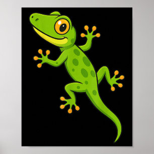 Poster Funny Gecko Lizard Amoureux des animaux Garçons Fi