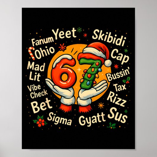 Poster Funny Gen Z Christmas 67 Meme Holiday Trendy (Devant)