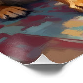 Poster Funny German Shepherd Tangled in Christmas Lights (Coin)