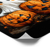 Poster Funny Ghost Pumpkin Cute Halloween Patchwork Art (Coin)