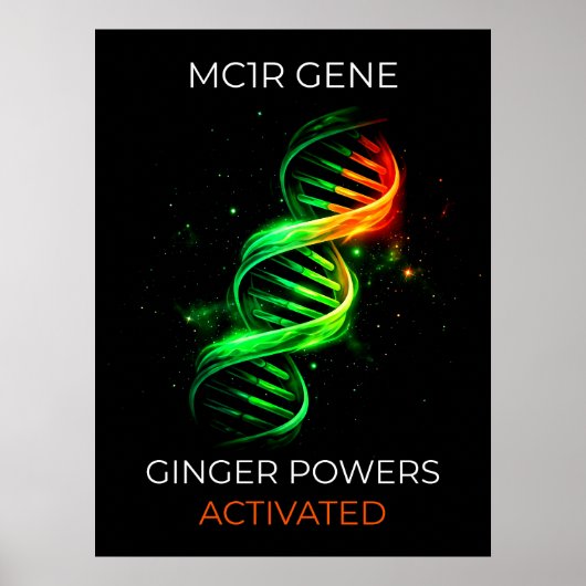 Poster Funny Ginger Powers Activated Redhead DNA Wall Art (Devant)