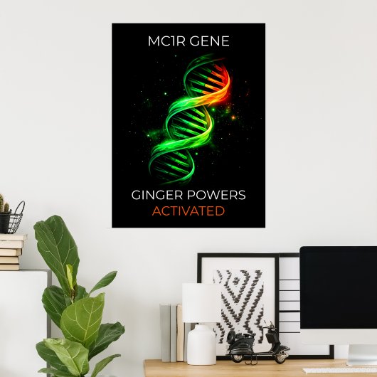 Poster Funny Ginger Powers Activated Redhead DNA Wall Art (Bureau à domicile)