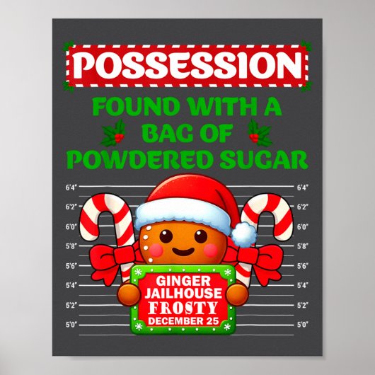 Poster Funny Gingerbread Inmate Christmas Matching Family (Devant)