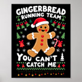 Poster Funny Gingerbread Running Team Ugly Christmas Swea (Devant)