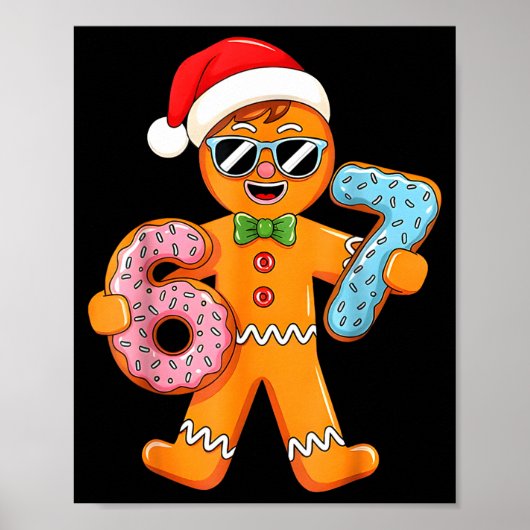 Poster Funny Gingerbread Six Seven 67 Ice Cream Drip Chri (Devant)
