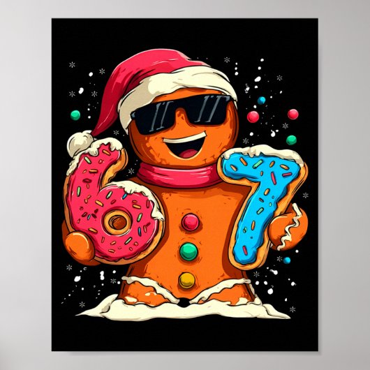 Poster Funny Gingerbread Six Seven 67 Ice Cream Drip Chri (Devant)