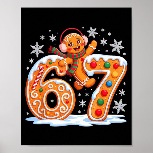 Poster Funny Gingerbread Six Seven 67 Ice Cream Drip Chri (Devant)