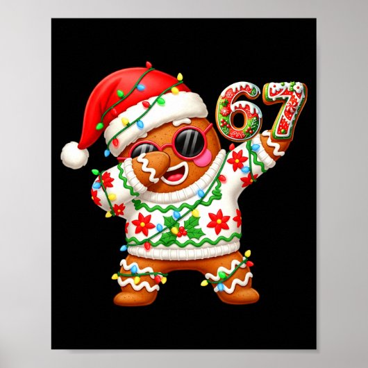 Poster Funny Gingerbread Six Seven 67 Ice Cream Drip Chri (Devant)