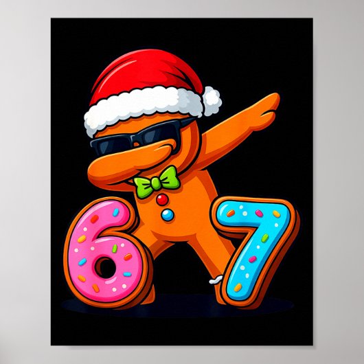 Poster Funny Gingerbread Six Seven 67 Ice Cream Drip Chri (Devant)