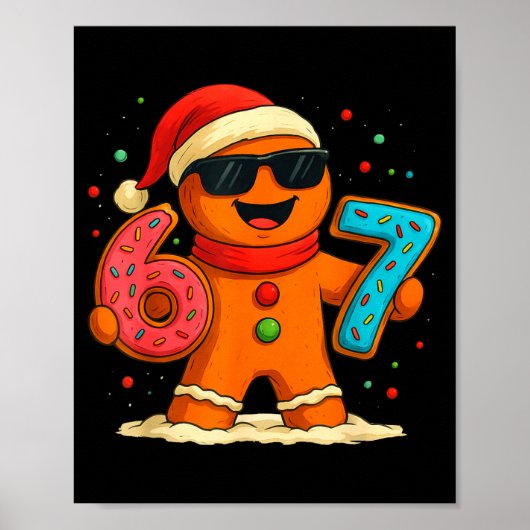Poster Funny Gingerbread Six Seven 67 Ice Cream Drip Chri (Devant)